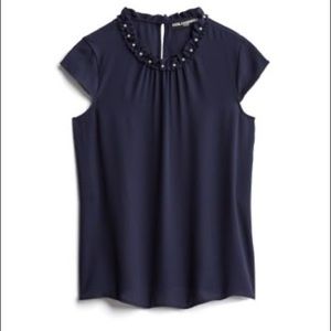 Karl Lagerfeild Davignon Blouse With Pearl Detail